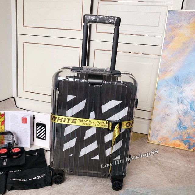 OFF-WHITE X RIMOWA聯名透明箱 RIMOWA日默瓦行李箱四輪拉杆箱 gdx1238